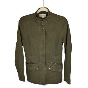 Lucky Brand Women's Utility Jacket Size Small S Army Green Military Cotton Cargo